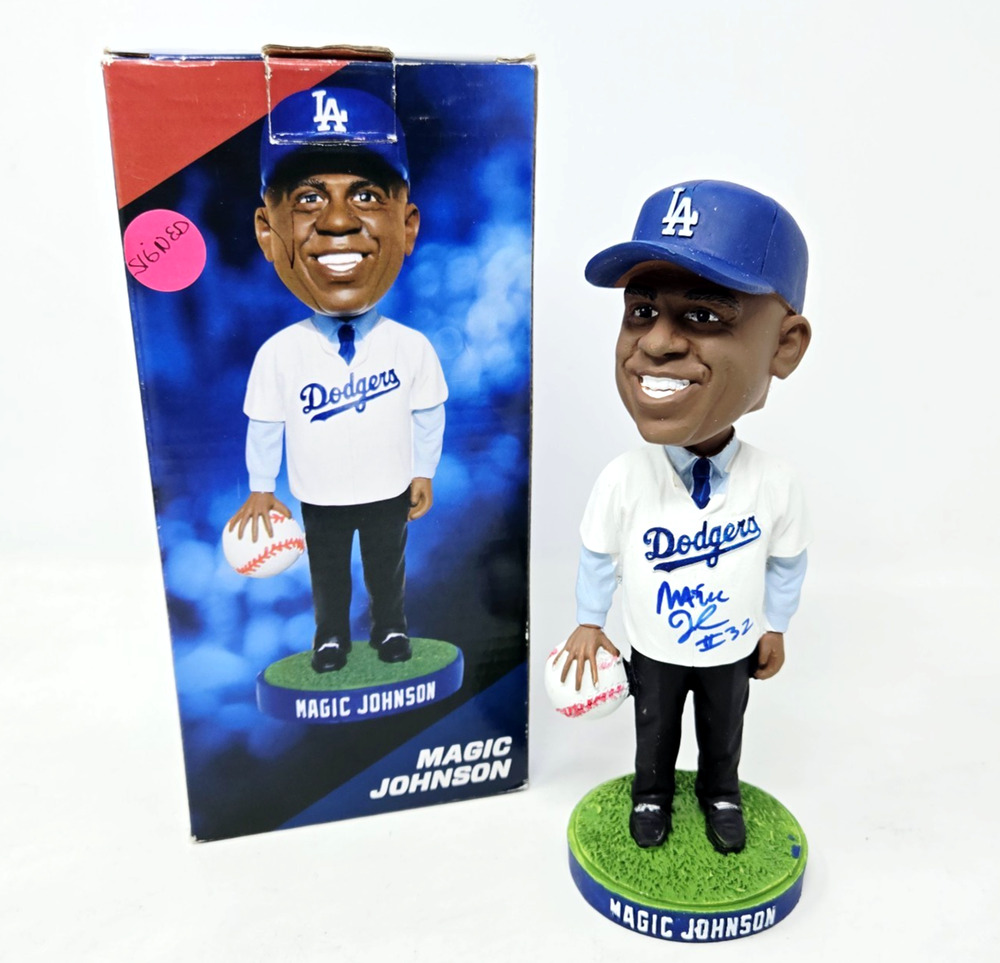 Magic Johnson Lakers Signed Auto Autograph Dodgers Bobblehead